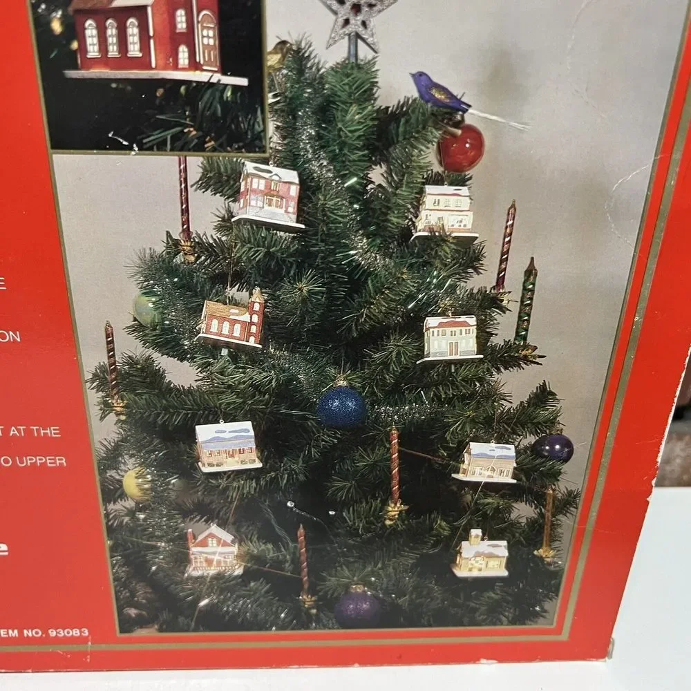 Vintage Yule Rite Christmas Town 8 Cottage Tree Lite Light Set Ornaments…